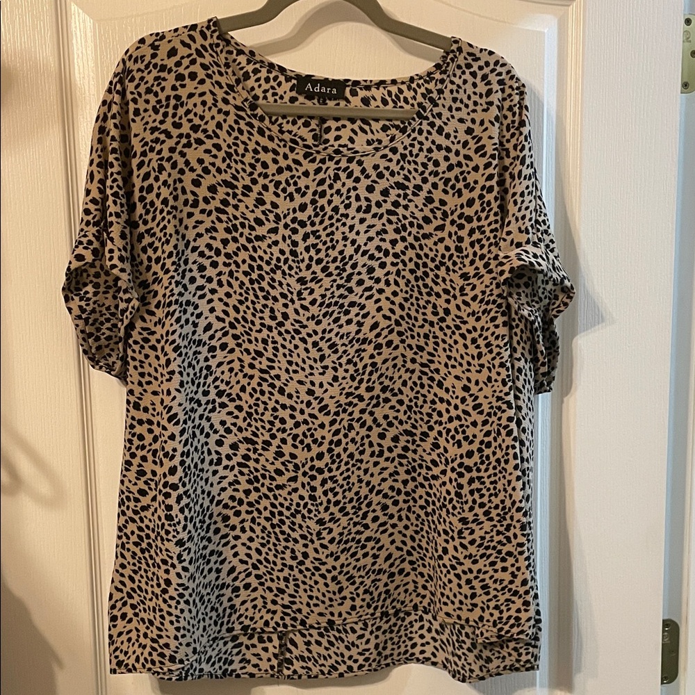 Leopard Print Blouse - Black and Tan